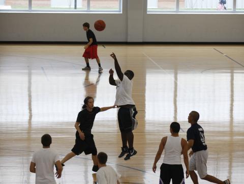 Students Playing Basketball